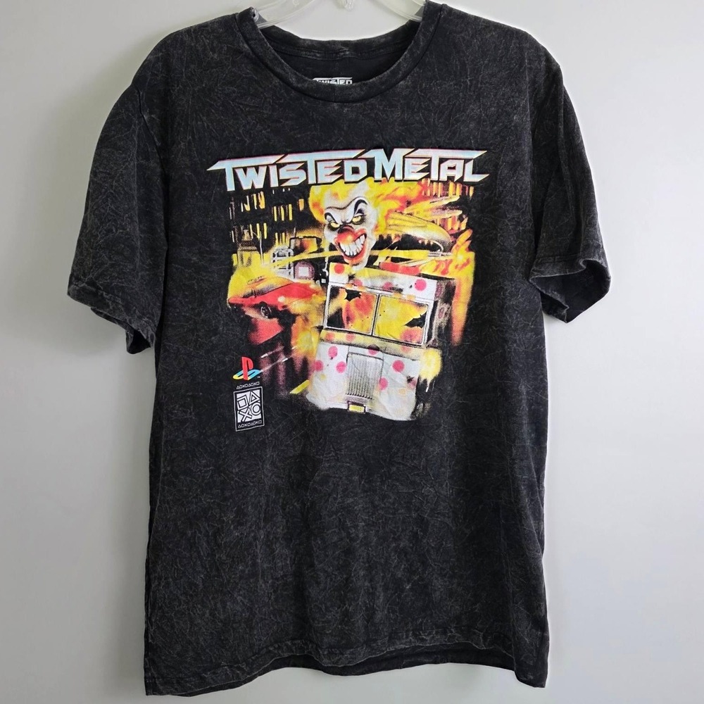 Mad Engine Twisted Metal PlayStation Acid Wash Graphic T-Shirt XL Sweet Tooth
